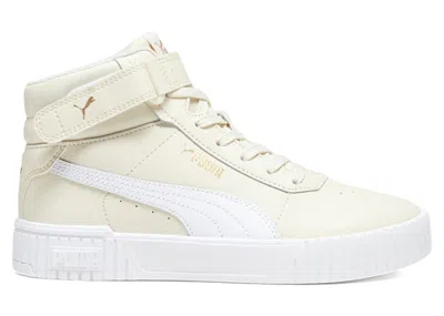 Pre-owned Puma Carina 2.0 Mid White (women's) Sneakers In Alpine Snow/ White/ Gold
