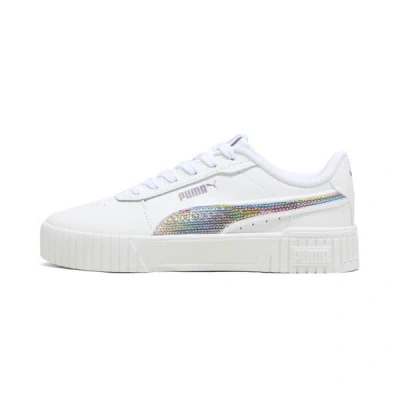Puma Carina 2.0 Sequins Big Kids' Sneakers In White-pale Plum