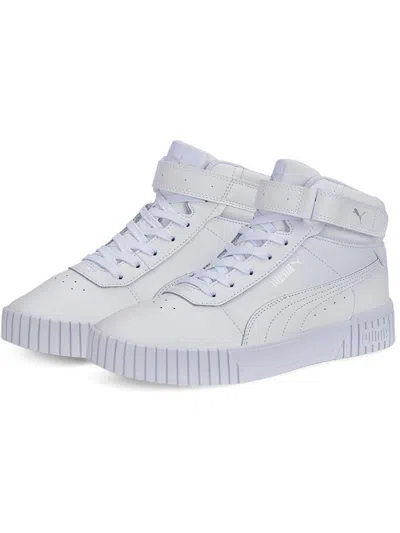 Puma Carina 2.0 Womens Leather Gym High-top Sneakers In Multi