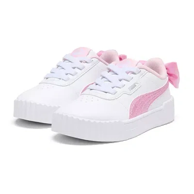 Puma Carina 3.0 Bow Little Kid Girls Sneakers In White