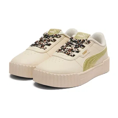 Puma Carina 3.0 Cheetah Glitz Little Kid Girls Sneakers In Nude