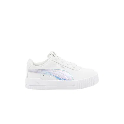 Pre-owned Puma Carina Holo Infant 'white Silver' | Infant Size 9