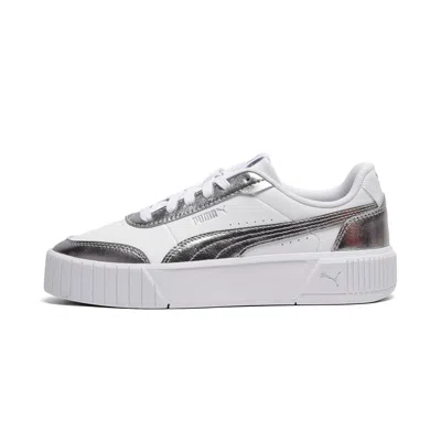 Puma Carina Mia Metallic Women's Platform Sneakers In White