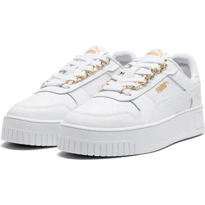 Puma Carina Street Bling Leather Platform Sneaker In White