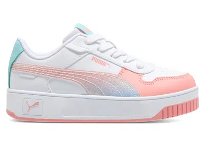 Pre-owned Puma Carina Street Sparkle Fade Sneakers In  White/pink Fruit/safe Lake