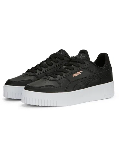 Puma Carina Street Womens Leather Lifestyle Casual And Fashion Sneakers In Black