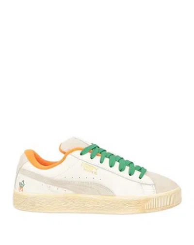 Puma Carrots Man Sneakers Ivory Size 9 Cow Leather In White