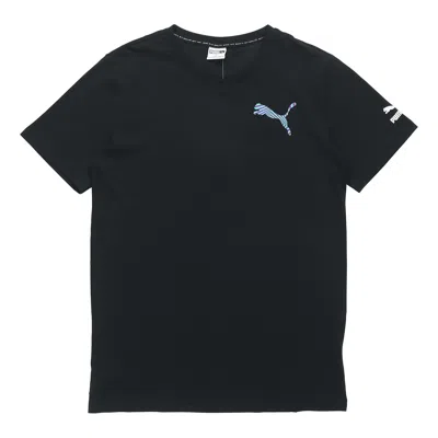 Puma Casual Graphic T-shirt 'black White Blue' In Multi