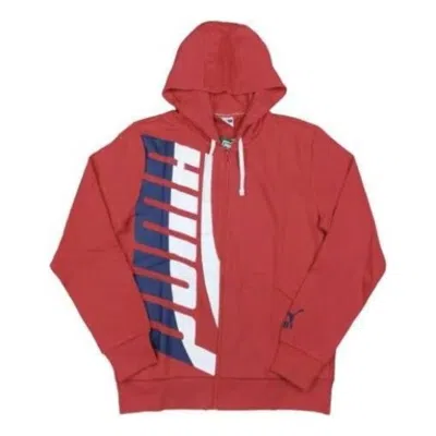 Puma Casual Hooded Zip-up Sweatshirt 'red White Blue'