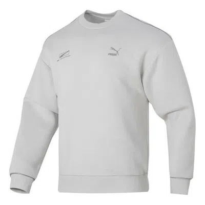Puma Casual Logo Printed Sweater 'grey' In Gray