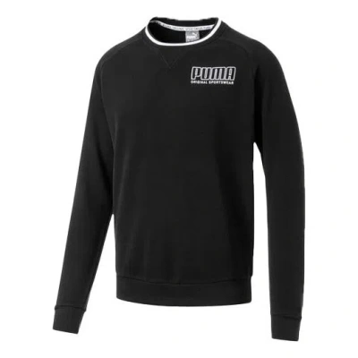Puma Casual Sports Breathable Alphabet Printing Round Neck Pullover Black