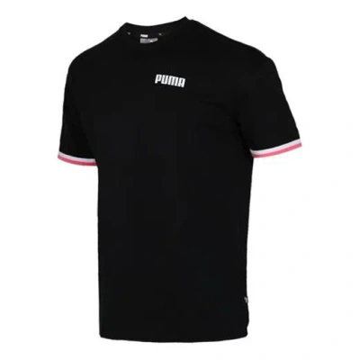 Puma Casual Sports Breathable Round Neck Knit Short Sleeve Black