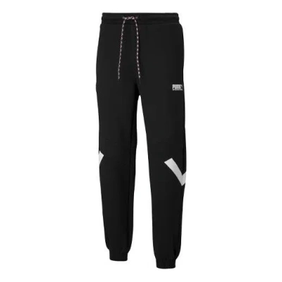 Puma Casual Sports Drawstring Bundle Feet Long Pants Black