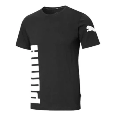 Puma Casual Sports Round Neck Short Sleeve Black In Gold