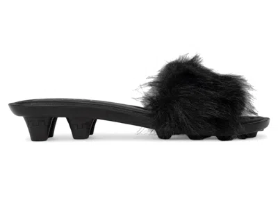 Pre-owned Puma Cat Cleat Sandals Fenty Chic Fur Black (women's) Sneakers In  Black/ Silver In Multi