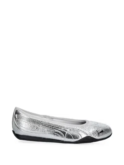 PUMA CATCH METALLIC WHISPER METALLIC-EFFECT BALLET FLATS