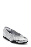 Puma Catch Metallic Whisper Metallic-effect Ballet Flats In Silver