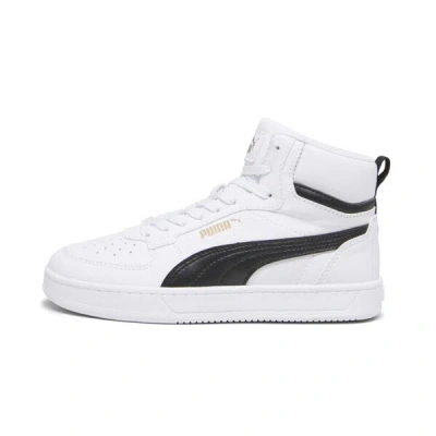 Puma Kids' Caven 2.0 Mid Youth Sneakers In White- Black-gold