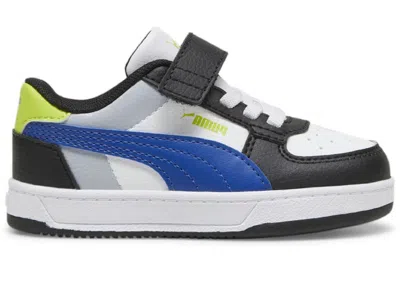 Pre-owned Puma Caven 2.0 Block Neon Sneakers In White/black/royal In Multi