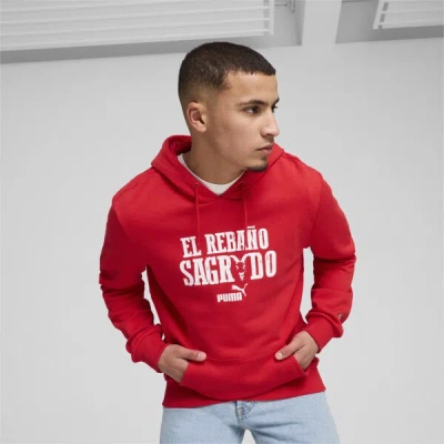 Puma C.d. Guadalajara Ftblculture Men's Hoodie In For All Time Red- White