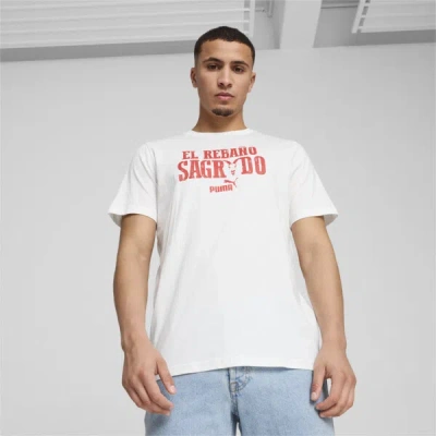 Puma C.d. Guadalajara Ftblculture Men's T-shirt In White-for All Time Red