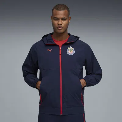 Puma C.d. Guadalajara Tech Men's Woven Soccer Jacket In Blue