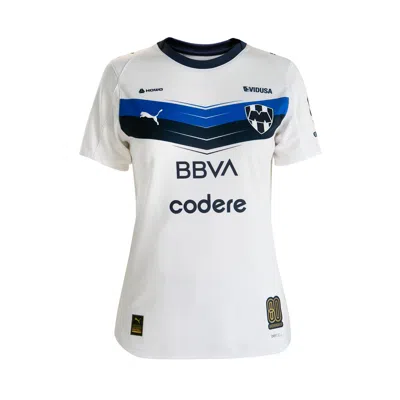 Puma C.f. Monterrey Away Replica 25/26 Women's Soccer Jersey Shoes In White