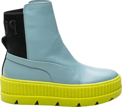Pre-owned Puma Chelsea Sneaker Boot Rihanna Fenty (women's) Sneakers In Sterling Blue/ Black/limeade