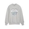 Puma Cherry On Top Women's Graphic Basketball Crew Sweat Shirt In Light Gray Heather