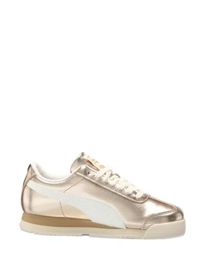 Puma Chrome Palermo Logo-detail Sneakers In Gold