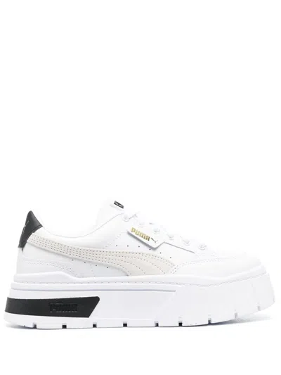 Puma Chunky Lace-up Sneakers In White