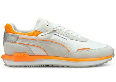 Pre-owned Puma City Rider Bmw M Motorsport White Orange Sneakers In  White/orange Glow
