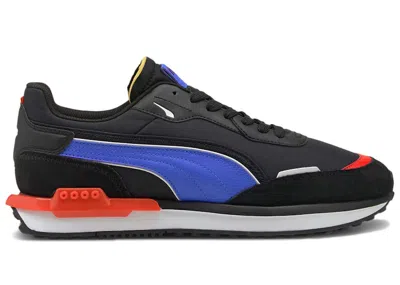 Pre-owned Puma City Rider Electric Blue Red Sneakers In Black/bluemazing In Multi