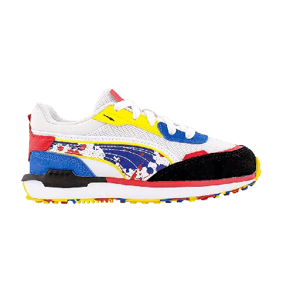 Pre-owned Puma City Rider Little Kid 'splash' In White