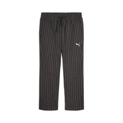 Puma Class Pack Big Kids' Faux Wool Tapered Pants In Gray
