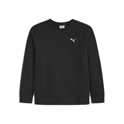 Puma Class Pack Big Kids' Fleece Crewneck Sweatshirt In Black