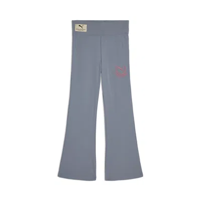 Puma Class Pack Big Kids' High Waist Flared Leggings In Blue