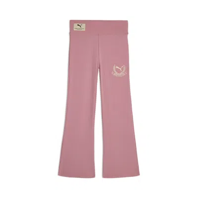 Puma Class Pack Big Kids' High Waist Flared Leggings In Pink