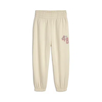 Puma Class Pack Big Kids' High Waist Fleece Joggers Pant In Neutral