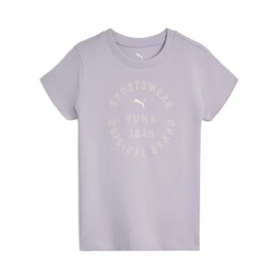 Puma Class Pack Little Kids' Cotton Jersey T-shirt In Purple