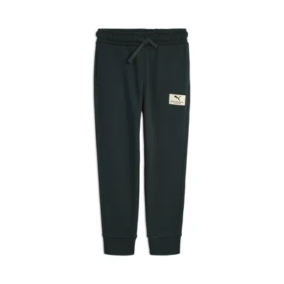Puma Class Pack Little Kids' Low Rise Fleece Joggers Pant In Green