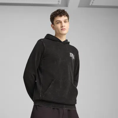 Puma Class Washed Hoodie Men In Black