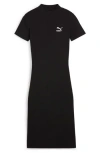 Puma Classics Ribbed Dress Woman Midi Dress Black Size S Cotton, Polyester, Elastane In  Black