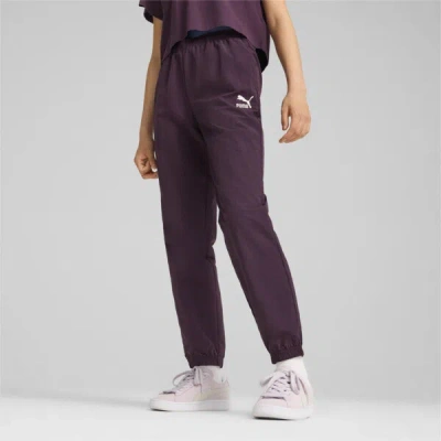 Puma Classics Big Kids' Relaxed Pants Shoes In Midnight Plum