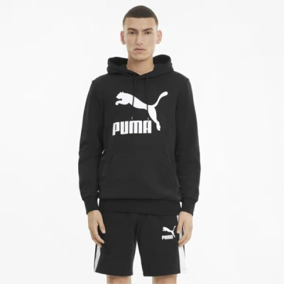 PUMA CLASSICS FRENCH TERRY LOGO MEN'S HOODIE