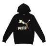 Puma Classics Gold Color Logo Knit Pullover Black