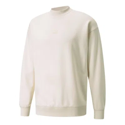 Puma Classics High Crew Neck Sweater 'white' In Neutral