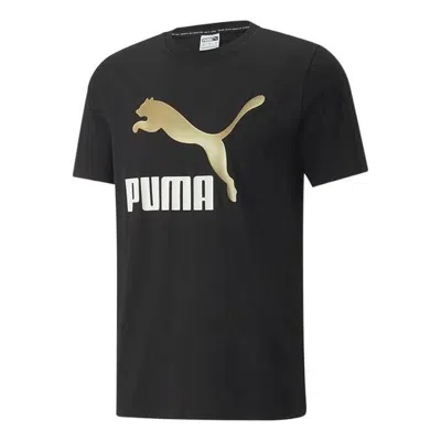 Puma Classics Logo Metallic Tee 'black'