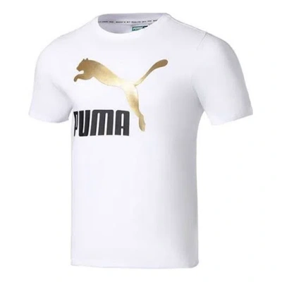 Puma Classics Logo Metallic Tee 'white'