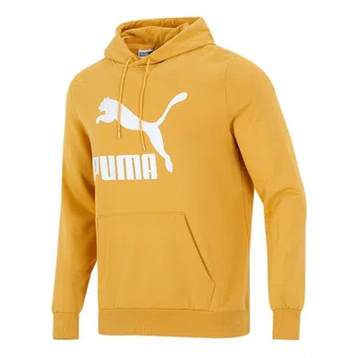 Puma Classics Logo Printing Pullover Sports In Yellow